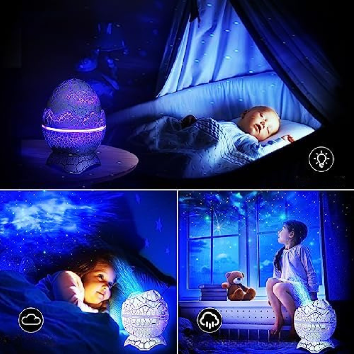 Proyector de galaxia huevo dinosaurio